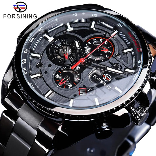 Forsining, Stainless Steel Men Mechanical Automatic Dial